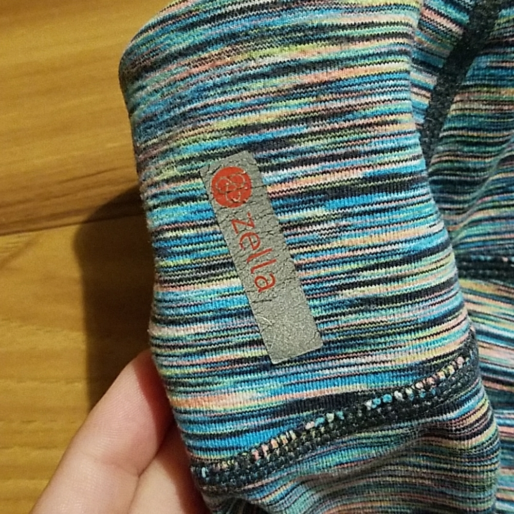 Zella blue stripe yoga workout capris size sm - Picture 4 of 5